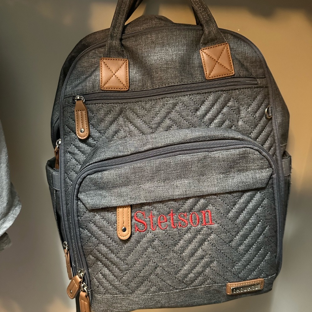 Stetson Gray and Brown Quilted Bag